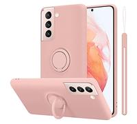 Cadorabo Custodia compatibile con Samsung Galaxy S21 5G in LIQUID ROSA - Custodia per Cellulare in Silicone TPU Flessibile con Anello - Paraurti per Cover Posteriore Ultra Sottile