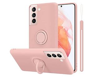 Cadorabo Custodia compatibile con Samsung Galaxy S21 5G in LIQUID ROSA - Custodia per Cellulare in Silicone TPU Flessibile con Anello - Paraurti per Cover Posteriore Ultra Sottile