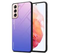 Cadorabo Custodia compatibile con Samsung Galaxy S21 5G in ROSA - BLU - Coperchio protettivo bicolore in silicone TPU e retro in vetro temperato