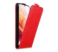 Cadorabo Custodia compatibile con Samsung Galaxy S21 5G in ROSSO MELA - Protezione in Stile Flip con Chiusura Magnetica - Case Cover Wallet Book Etui