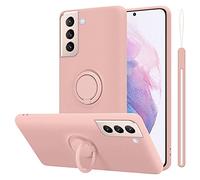 Cadorabo Custodia compatibile con Samsung Galaxy S21 PLUS in LIQUID ROSA - Custodia per Cellulare in Silicone TPU Flessibile con Anello - Paraurti per Cover Posteriore Ultra Sottile