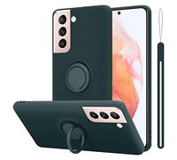 Cadorabo Custodia compatibile con Samsung Galaxy S22 in LIQUID VERDE - Custodia per Cellulare in Silicone TPU Flessibile con Anello - Paraurti per Cover Posteriore Ultra Sottile