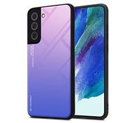 Cadorabo Custodia compatibile con Samsung Galaxy S22 in ROSA - BLU - Coperchio protettivo bicolore in silicone TPU e retro in vetro temperato