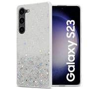 Cadorabo Custodia compatibile con Samsung Galaxy S23 in Trasparente con Glitter - Coperchio protettivo in silicone TPU flessibile con glitter scintillanti