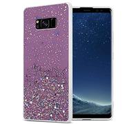 Cadorabo Custodia compatibile con Samsung Galaxy S8 PLUS in Viola con Glitter - Custodia protettiva in silicone TPU con glitter scintillanti - Ultra Slim Back Cover Case