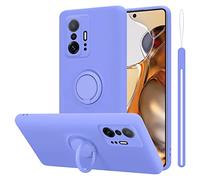 Cadorabo Custodia compatibile con Xiaomi 11T / 11T PRO in LIQUID LILA CHIARO - Coperchio protettivo in silicone TPU flessibile con anello