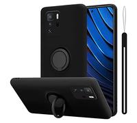 CADORABO in silicone TPU flessibile con anello Cover per Xiaomi POCO X3 GT, LIQUID NERO