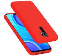 Cadorabo Custodia Compatibile con Xiaomi Redmi 9 in Liquid Rosso - Morbida Cover Protettiva Sottile di Silicone TPU con Bordo Protezione - Ultra Slim Case Antiurto Gel Back Bumper Guscio