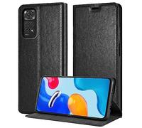 Cadorabo Custodia compatibile con Xiaomi RedMi NOTE 11 4G / 11S 4G in NERO DI NOTTE - Coperchio protettiva con chiusura magnetica, funzione stand e tasca per le carte