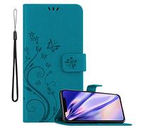 Cadorabo Custodia Libro compatibile con Apple iPhone 13 in BLU FIORE - in Design di Fiore con Chiusura Magnetica, Funzione Stand e 3 Vani di Carte - Cover Case Wallet Book Etui Protezione