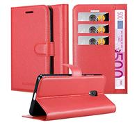 Cadorabo Custodia Libro per Alcatel 1C 2019 in ROSSO CARMINIO - con Vani di Carte, Funzione Stand e Chiusura Magnetica - Portafoglio Cover Case Wallet Book Etui Protezione