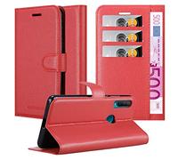 Cadorabo Custodia Libro per Alcatel 1s 2020 in ROSSO CARMINIO - con Vani di Carte, Funzione Stand e Chiusura Magnetica - Portafoglio Cover Case Wallet Book Etui Protezione