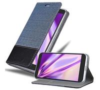 Cadorabo Custodia Libro per Alcatel 1X 2019 in Azzurro Scuro Nero - con Vani di Carte, Funzione Stand e Chiusura Magnetica - Portafoglio Cover Case Wallet Book Etui Protezione
