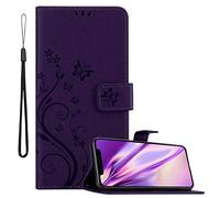 Cadorabo Custodia Libro per Apple iPhone 11 PRO (XI PRO) in LILLA SCURO FIORE - in Design di Fiore con Chiusura Magnetica, Funzione Stand e 3 Vani di Carte - Portafoglio Cover Case Wallet Book Etui