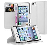 Cadorabo Custodia Libro per Apple iPhone 5 / iPhone 5S / iPhone SE in Bianco Fumo - con Vani di Carte, Funzione Stand e Chiusura Magnetica - Portafoglio Cover Case Wallet Book Etui Protezione