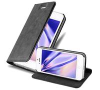 Cadorabo Custodia Libro per Apple iPhone 5 / iPhone 5S / iPhone SE in NERO DI NOTTE - con Vani di Carte, Funzione Stand e Chiusura Magnetica - Portafoglio Cover Case Wallet Book Etui Protezione
