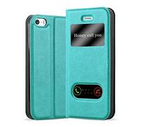 Cadorabo Custodia Libro per Apple iPhone 5 / iPhone 5S / iPhone SE in TURCHESE MENTA - con Funzione Stand e Chiusura Magnetica - Portafoglio Cover Case Wallet Book Etui Protezione
