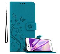 Cadorabo Custodia Libro per Apple iPhone 6 PLUS/iPhone 6S PLUS in BLU FIORE - in Design di Fiore con Chiusura Magnetica, Funzione Stand e 3 Vani di Carte - Portafoglio Cover Case Wallet Book Etui