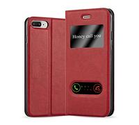 Cadorabo Custodia Libro per Apple iPhone 8 PLUS / 7 PLUS / 7S PLUS in ROSSO ZAFFERANO - con Funzione Stand e Chiusura Magnetica - Portafoglio Cover Case Wallet Book Etui Protezione