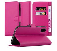 Cadorabo Custodia Libro per Apple iPhone X/XS in ROSA VIVO - con Vani di Carte, Funzione Stand e Chiusura Magnetica - Portafoglio Cover Case Wallet Book Etui Protezione