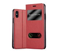 Cadorabo Custodia Libro per Apple iPhone X/XS in ROSSO ZAFFERANO - con Funzione Stand e Chiusura Magnetica - Portafoglio Cover Case Wallet Book Etui Protezione