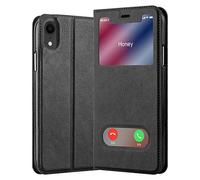 Cadorabo Custodia Libro per Apple iPhone XR in NERO COMETA - con Funzione Stand e Chiusura Magnetica - Portafoglio Cover Case Wallet Book Etui Protezione