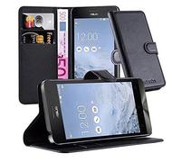 Cadorabo Custodia Libro per ASUS ZenFone 5 2014 in Nero Carbone - con Vani di Carte, Funzione Stand e Chiusura Magnetica - Portafoglio Cover Case Wallet Book Etui Protezione
