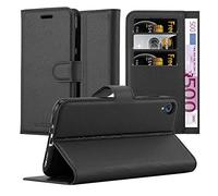 Cadorabo Custodia Libro per Asus ZenFone LIVE / 3 GO in NERO CARBONE - con Vani di Carte, Funzione Stand e Chiusura Magnetica - Portafoglio Cover Case Wallet Book Etui Protezione