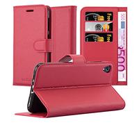 Cadorabo Custodia Libro per Asus ZenFone LIVE / 3 GO in ROSSO CARMINIO - con Vani di Carte, Funzione Stand e Chiusura Magnetica - Portafoglio Cover Case Wallet Book Etui Protezione