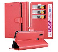 Cadorabo Custodia Libro per Asus ZenFone Max M2 in ROSSO CARMINIO - con Vani di Carte, Funzione Stand e Chiusura Magnetica - Portafoglio Cover Case Wallet Book Etui Protezione