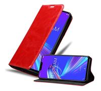 Cadorabo Custodia Libro per Asus ZenFone MAX M2 in ROSSO MELA - con Vani di Carte, Funzione Stand e Chiusura Magnetica - Portafoglio Cover Case Wallet Book Etui Protezione