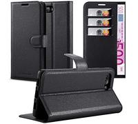 Cadorabo Custodia Libro per Blackberry KEY 2 in NERO CARBONE - con Vani di Carte, Funzione Stand e Chiusura Magnetica - Portafoglio Cover Case Wallet Book Etui Protezione