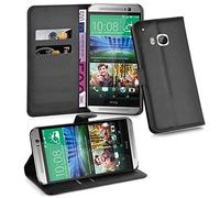 Cadorabo Custodia Libro per HTC One M9 in Nero Carbone - con Vani di Carte, Funzione Stand e Chiusura Magnetica - Portafoglio Cover Case Wallet Book Etui Protezione