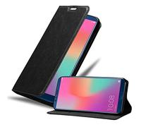 Cadorabo Custodia Libro per Huawei P SMART 2019 in NERO DI NOTTE - con Vani di Carte, Funzione Stand e Chiusura Magnetica - Portafoglio Cover Case Wallet Book Etui Protezione
