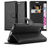 Cadorabo Custodia Libro per Huawei P10 PLUS in NERO CARBONE - con Vani di Carte, Funzione Stand e Chiusura Magnetica - Portafoglio Cover Case Wallet Book Etui Protezione