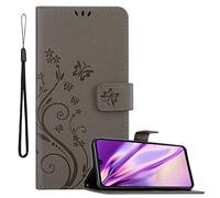 Cadorabo Custodia Libro per Huawei P30 LITE in GRIGIO FIORE - in Design di Fiore con Chiusura Magnetica, Funzione Stand e 3 Vani di Carte - Portafoglio Cover Case Wallet Book Etui Protezione