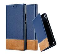 Cadorabo Custodia Libro per Huawei P7 in BLU SCURO MARRONE - con Vani di Carte, Funzione Stand e Chiusura Magnetica - Portafoglio Cover Case Wallet Book Etui Protezione