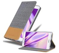 Cadorabo Custodia Libro per Huawei P9 in GRIGIO CHIARO MARRONE - con Vani di Carte, Funzione Stand e Chiusura Magnetica - Portafoglio Cover Case Wallet Book Etui Protezione