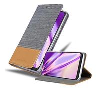 Cadorabo Custodia Libro per LG K40s in GRIGIO CHIARO MARRONE - con Vani di Carte, Funzione Stand e Chiusura Magnetica - Portafoglio Cover Case Wallet Book Etui Protezione