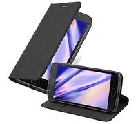 Cadorabo Custodia Libro per Motorola MOTO E4 PLUS in NERO DI NOTTE - con Vani di Carte, Funzione Stand e Chiusura Magnetica - Portafoglio Cover Case Wallet Book Etui Protezione