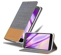 Cadorabo Custodia Libro per Motorola Moto G5S Plus in Grigio Chiaro Marrone - con Vani di Carte, Funzione Stand e Chiusura Magnetica - Portafoglio Cover Case Wallet Book Etui Protezione