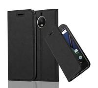 Cadorabo Custodia Libro per Motorola Moto G5S Plus in Nero di Notte - con Vani di Carte, Funzione Stand e Chiusura Magnetica - Portafoglio Cover Case Wallet Book Etui Protezione