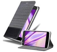 Cadorabo Custodia Libro per Motorola MOTO Z2 PLAY in GRIGIO NERO - con Vani di Carte, Funzione Stand e Chiusura Magnetica - Portafoglio Cover Case Wallet Book Etui Protezione