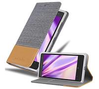 Cadorabo Custodia Libro per Nokia Lumia 1020 in Grigio Chiaro Marrone - con Vani di Carte, Funzione Stand e Chiusura Magnetica - Portafoglio Cover Case Wallet Book Etui Protezione