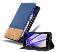 Cadorabo Custodia Libro per Nokia Lumia 830 in BLU SCURO MARRONE - con Vani di Carte, Funzione Stand e Chiusura Magnetica - Portafoglio Cover Case Wallet Book Etui Protezione