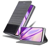 Cadorabo Custodia Libro per OnePlus 6T in GRIGIO NERO - con Vani di Carte, Funzione Stand e Chiusura Magnetica - Portafoglio Cover Case Wallet Book Etui Protezione