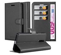 Cadorabo Custodia Libro per OnePlus 6T in NERO CARBONE - con Vani di Carte, Funzione Stand e Chiusura Magnetica - Portafoglio Cover Case Wallet Book Etui Protezione
