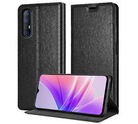 Cadorabo Custodia Libro per Oppo Find X2 neo in NERO DI NOTTE - con Vani di Carte, Funzione Stand e Chiusura Magnetica - Portafoglio Cover Case Wallet Book Etui Protezione