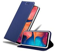 Cadorabo Custodia Libro per Samsung Galaxy A20e in CLASSY BLU SCURO - con Vani di Carte, Funzione Stand e Chiusura Magnetica - Portafoglio Cover Case Wallet Book Etui Protezione