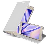 Cadorabo Custodia Libro per Samsung Galaxy A3 2015 in Classy Argento - con Vani di Carte, Funzione Stand e Chiusura Magnetica - Portafoglio Cover Case Wallet Book Etui Protezione